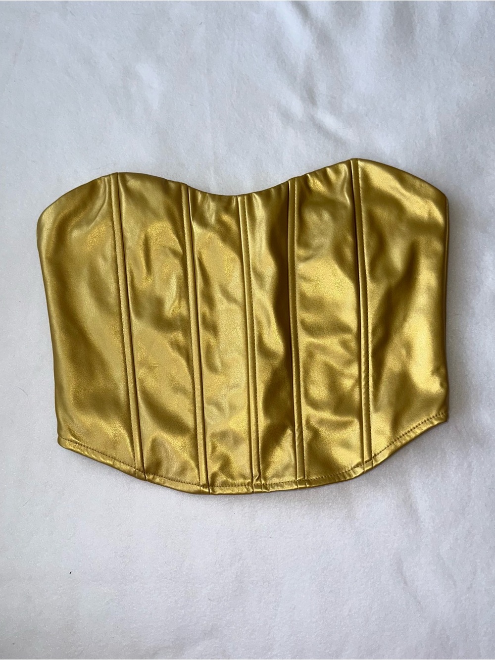 Metallic Gold Strapless Corset Top